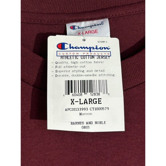 Champion Men's Harvard Short Sleeve Crew Neck T-Shirt in Burgundy - Sz XL - NWT - Picture 5 of 8